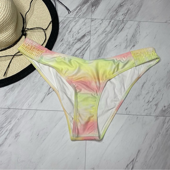 New! Topshop Side Smocked Rainbow Swim Bikini Bottom 8 - Picture 9 of 9